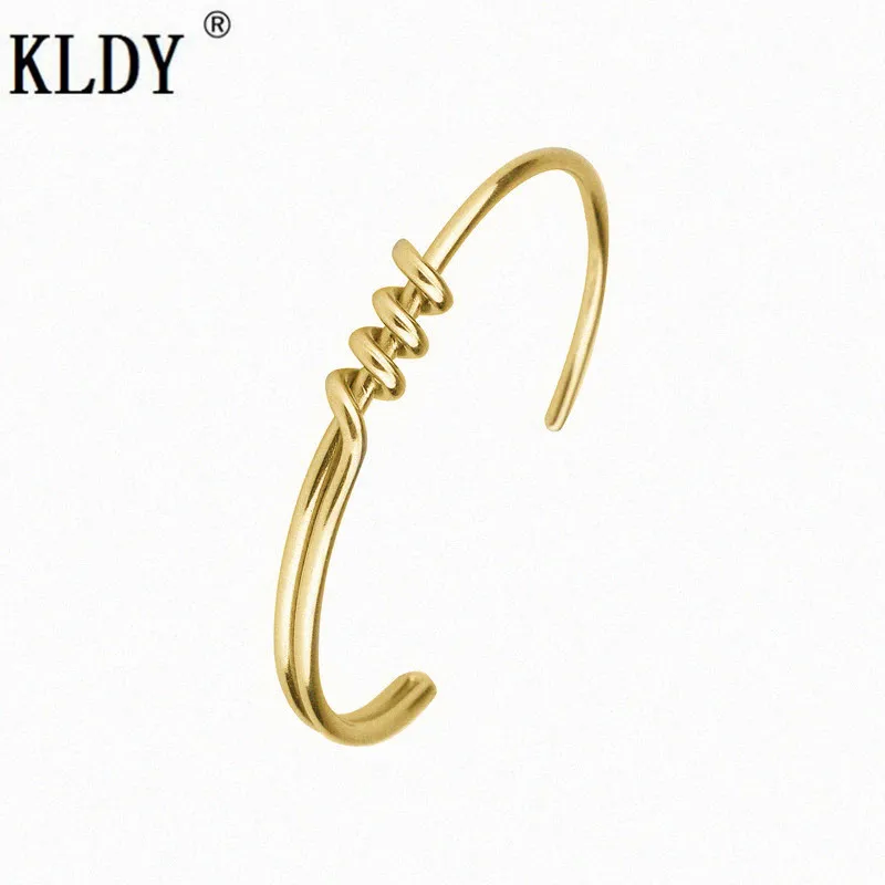 KLDY Knot Bangle Gold Silver wire bangle charm bracelets Punk Stainless Steel Men's Wrist Personality rock Jewelry gift for love
KLDY Knot Bangle Gold Silver wire bangle charm bracelets Punk Stainless Steel Men's Wrist Personality rock Jewelry gift for love