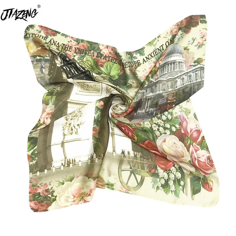 2019 Spring Summer Hot Sale Flowers Architecture Kerchief Silk Scarf Head Scarf Scarves Hair Tie New Print Women Scarf 70*70cm
2019 Spring Summer Hot Sale Flowers Architecture Kerchief Silk Scarf Head Scarf Scarves Hair Tie New Print Women Scarf 70*70cm