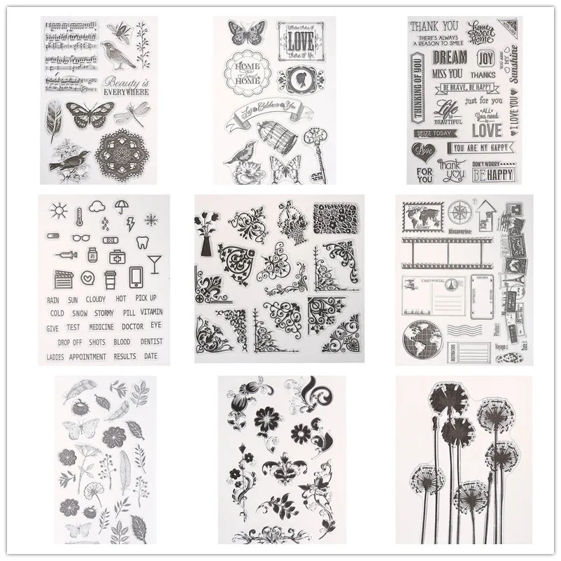 18 Styles Clear Stamps for Scrapbooking DIY Seals Card Handmade Cards Decoration Butterfly Flower Silicone Stamp
18 Styles Clear Stamps for Scrapbooking DIY Seals Card Handmade Cards Decoration Butterfly Flower Silicone Stamp
