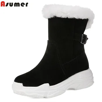 ASUMER 2020 snow boots women round toe zip flock thick fur winter keep warm snow boots flat platform women's ankle boots shoes
ASUMER 2020 snow boots women round toe zip flock thick fur winter keep warm snow boots flat platform women's ankle boots shoes