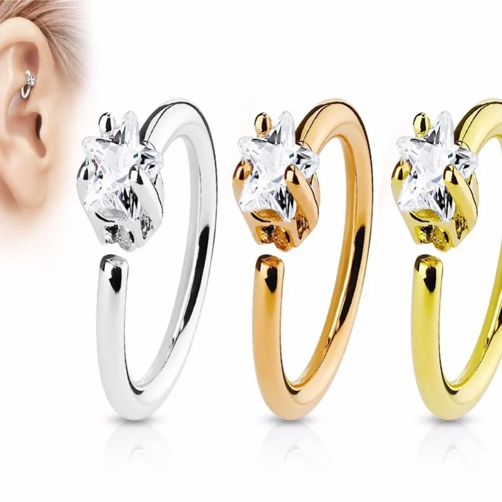 Crystal Star Nose Hoop Ring Non Piercing Rook Helix Lip Ring Ear Nose Eyebrow Cartilage Clips Hoop Earrings Body Jewelry
Crystal Star Nose Hoop Ring Non Piercing Rook Helix Lip Ring Ear Nose Eyebrow Cartilage Clips Hoop Earrings Body Jewelry