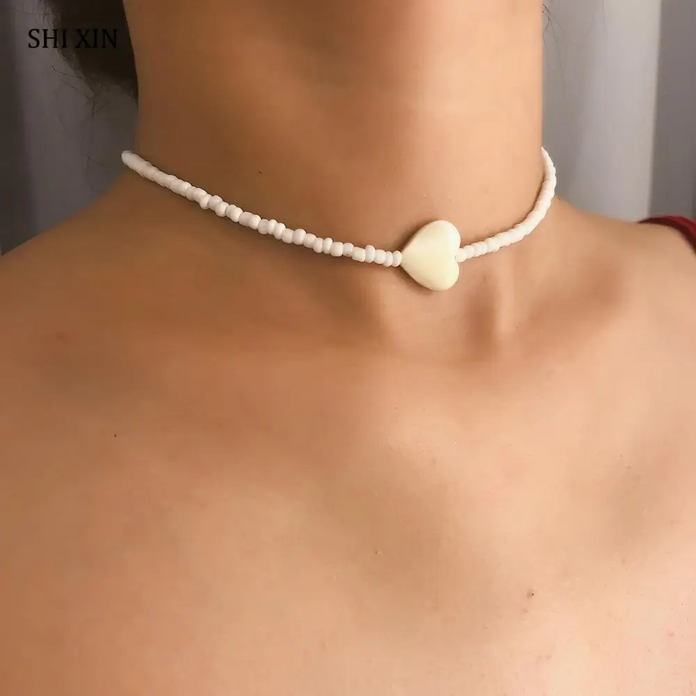 SHIXIN Simple Bead Choker Necklace Women 2019 Korean Fashion Short Heart Chocker Necklace Female Decoration on the Neck Neckless
SHIXIN Simple Bead Choker Necklace Women 2019 Korean Fashion Short Heart Chocker Necklace Female Decoration on the Neck Neckless