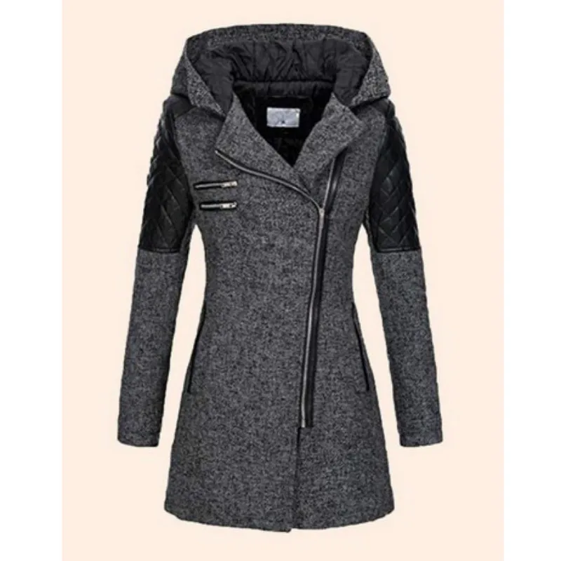 Women Winter Hooded Coat Autumn Zipper Slim Outerwear Spring Fashion Patchwork Black Female Warm Windproof Overcoats
Women Winter Hooded Coat Autumn Zipper Slim Outerwear Spring Fashion Patchwork Black Female Warm Windproof Overcoats