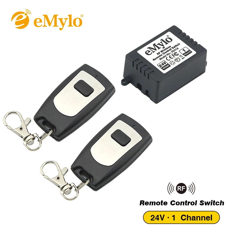 eMylo RF DC 24V Wireless Remote Control Light Switch Black&White Type Transmitter 1 Channel Relay 433Mhz Wireless Lamp Switch
eMylo RF DC 24V Wireless Remote Control Light Switch Black&White Type Transmitter 1 Channel Relay 433Mhz Wireless Lamp Switch