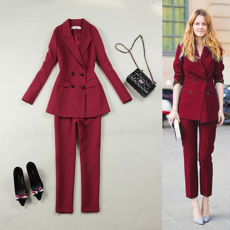 Spring autumn Formal Work Wear Sets Elegant Women's casual Suit Pant Suits Set Blazers Straight pants Suits 2 Piece Office lady
Spring autumn Formal Work Wear Sets Elegant Women's casual Suit Pant Suits Set Blazers Straight pants Suits 2 Piece Office lady