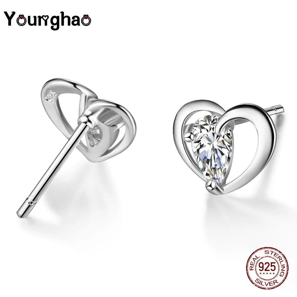 Younghao 925 Solid Real Sterling Silver Jewelry Crystal Heart Zircon Stud Earring For Teen Girl Friend Kid Lady Femme Bijoux
Younghao 925 Solid Real Sterling Silver Jewelry Crystal Heart Zircon Stud Earring For Teen Girl Friend Kid Lady Femme Bijoux