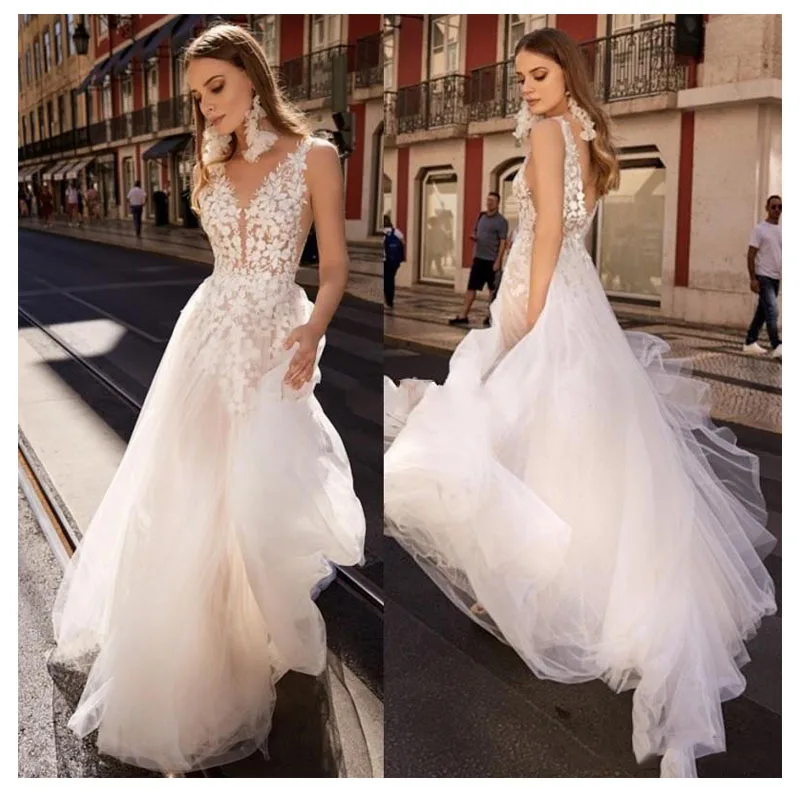 Smileven Wedding Dress 2019 Appliques Lace Bride Dresses Sexy Deep V Neck Wedding Bridal Gowns 2019 Custom Made
Smileven Wedding Dress 2019 Appliques Lace Bride Dresses Sexy Deep V Neck Wedding Bridal Gowns 2019 Custom Made