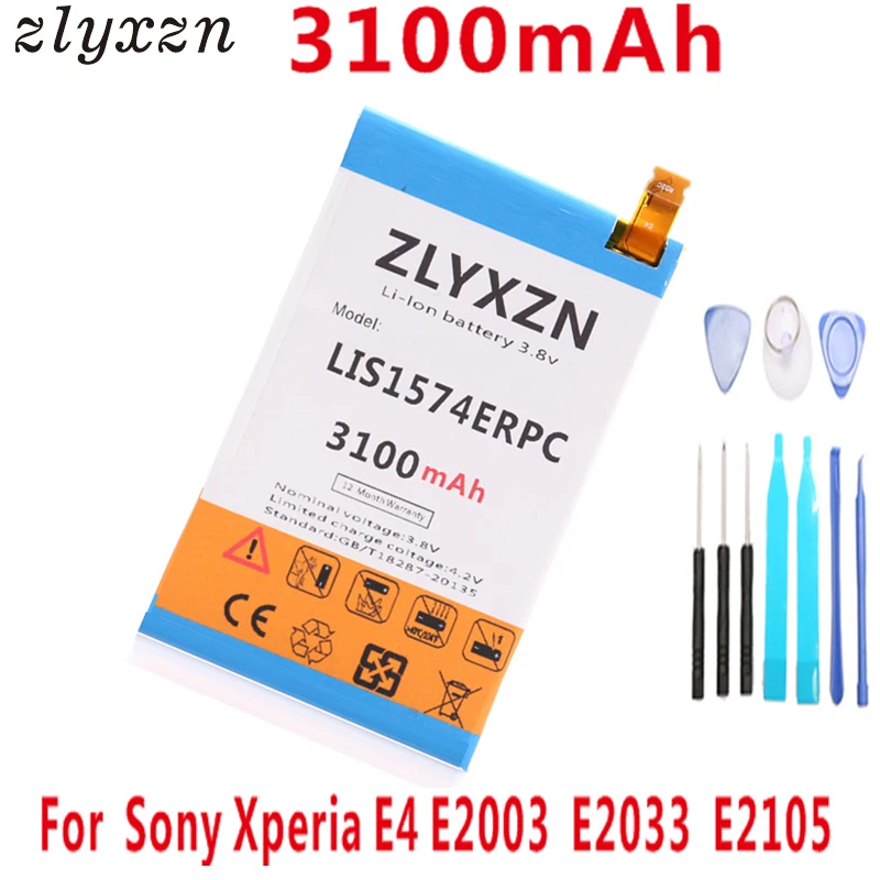 3100mAh LIS1574ERPC Polymer Original batteries For Sony Xperia E4 E4G E2003 Battery E2033 E2105 E2104 E2115 + tools
3100mAh LIS1574ERPC Polymer Original batteries For Sony Xperia E4 E4G E2003 Battery E2033 E2105 E2104 E2115 + tools