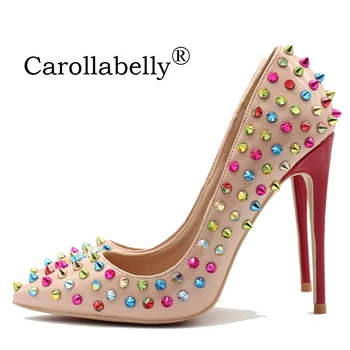 2019 New Patent leather Shoes Women Pointed Toe Thin High Heels Sexy Rivets Spike Pumps Colored Studded Heels Size 34-45
2019 New Patent leather Shoes Women Pointed Toe Thin High Heels Sexy Rivets Spike Pumps Colored Studded Heels Size 34-45