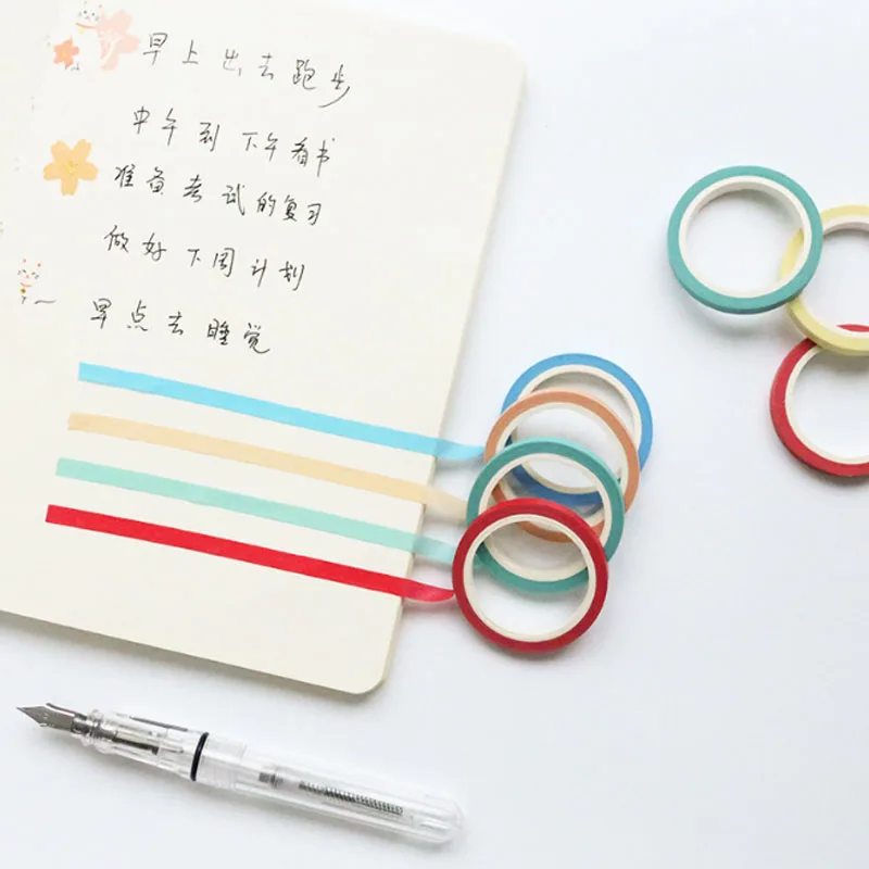 10 Pcs/set Creative Solid Color Slim Tape Washi 5mm * 7m Candy Color Decorative Scrapbooking Masking Tapes School Gifts
10 Pcs/set Creative Solid Color Slim Tape Washi 5mm * 7m Candy Color Decorative Scrapbooking Masking Tapes School Gifts