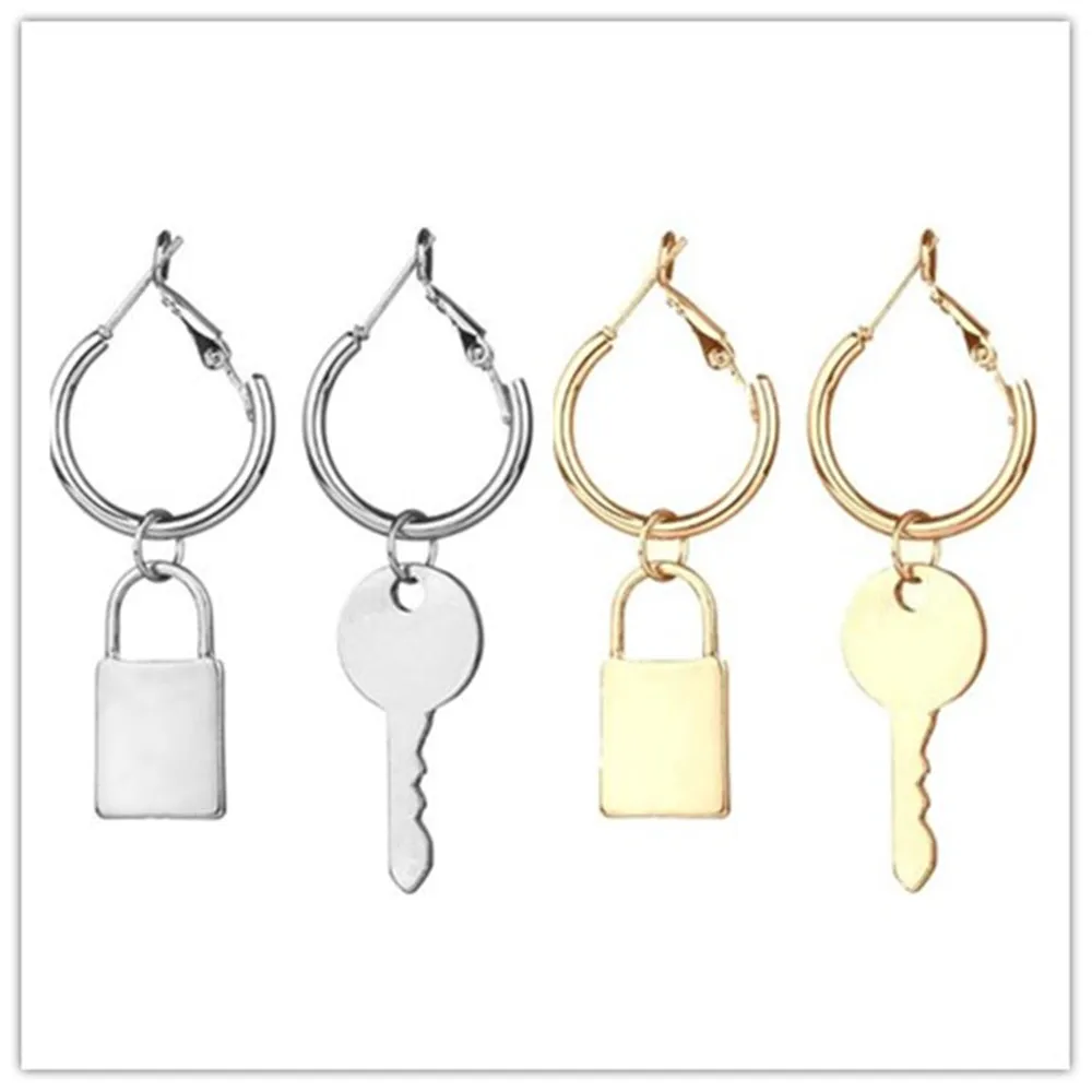 High Quality 2018 Hot Trendy Earrings Key Lock Drop Earrings For Women Silver Gold Couple Small Earrings Simple Accessories gift
High Quality 2018 Hot Trendy Earrings Key Lock Drop Earrings For Women Silver Gold Couple Small Earrings Simple Accessories gift