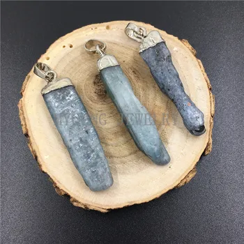 MY0798 Mystic Green Kyanite Cyanite Flat Pillar Pendant,Raw Quartz Necklace Pendant Charm With Gold Color Cap And Bail 
MY0798 Mystic Green Kyanite Cyanite Flat Pillar Pendant,Raw Quartz Necklace Pendant Charm With Gold Color Cap And Bail