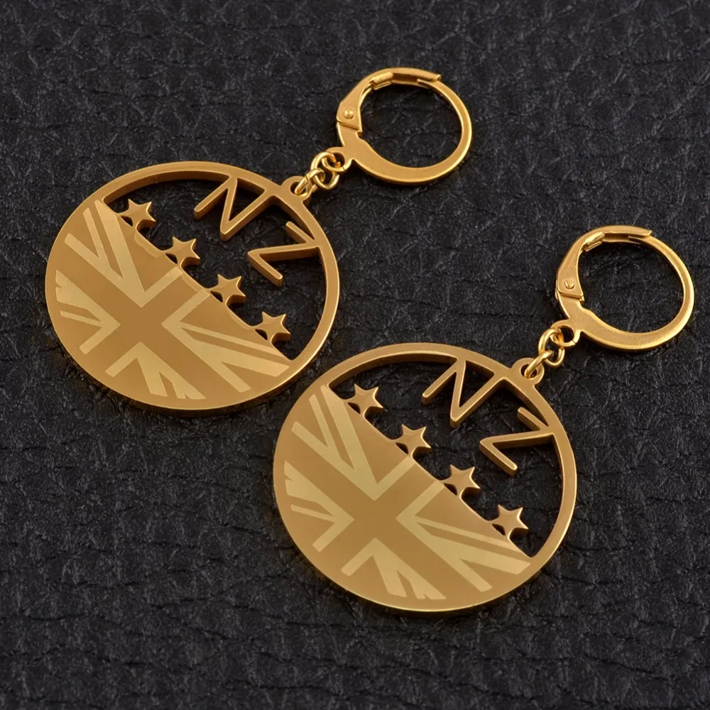 Anniyo New Zealand Flag NZ Earrings for Women Girls Stainless Steel and Gold Color Jewelry Gifts (Can Not Customize) #040721
Anniyo New Zealand Flag NZ Earrings for Women Girls Stainless Steel and Gold Color Jewelry Gifts (Can Not Customize) #040721