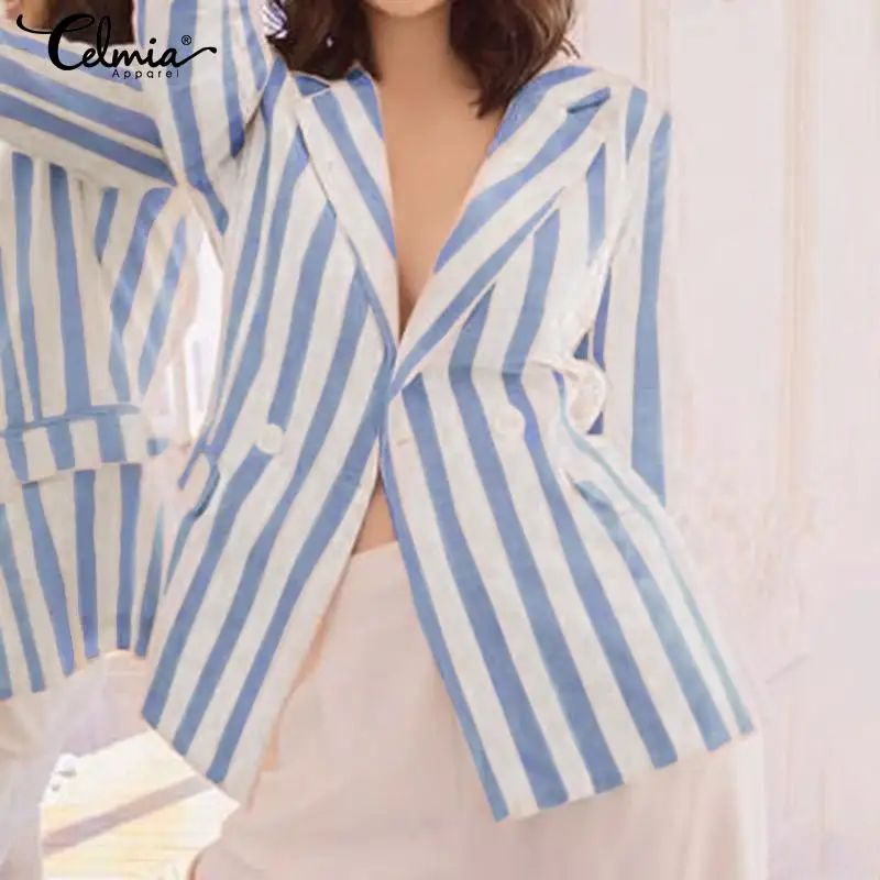 Celmia Women Blazer 2019 Autumn Long Sleeve Office Ladies Business Suits Coats Jackets Casual Tops Buttons Striped Blazers S-5XL
Celmia Women Blazer 2019 Autumn Long Sleeve Office Ladies Business Suits Coats Jackets Casual Tops Buttons Striped Blazers S-5XL