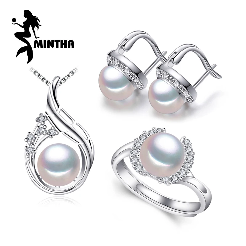 MINTHA Pearl Jewelry Wedding Jewelry Sets 925 Silver Geometric Natural Pearl Pendant Necklace For Women cute ring
MINTHA Pearl Jewelry Wedding Jewelry Sets 925 Silver Geometric Natural Pearl Pendant Necklace For Women cute ring