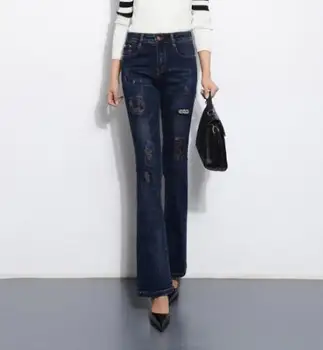 Flare pants for women plus size denim jeans casual high waist cotton blend slimming spring autumn stretch trousers smf0803
Flare pants for women plus size denim jeans casual high waist cotton blend slimming spring autumn stretch trousers smf0803