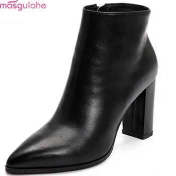 Masgulahe black fashion new arrival women shoes pointed toe ladies boots thick heels genuine leather boots zipper ankle boots
Masgulahe black fashion new arrival women shoes pointed toe ladies boots thick heels genuine leather boots zipper ankle boots