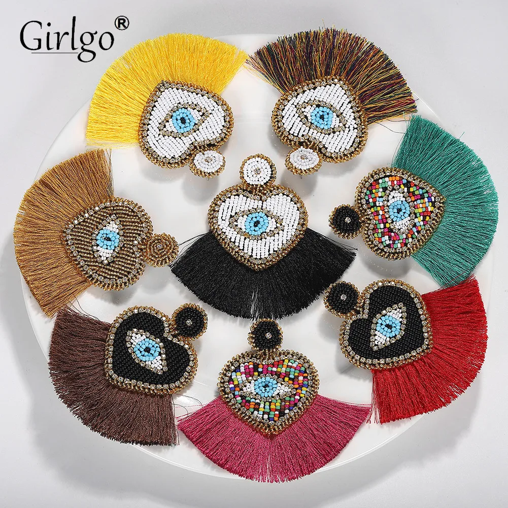 Girlgo Bohemia Fashion Love Eyes Fringed Tassel Earrings for Women Ethnic Handmade Drop Earrings Jewelry Wedding Party Wholesale
Girlgo Bohemia Fashion Love Eyes Fringed Tassel Earrings for Women Ethnic Handmade Drop Earrings Jewelry Wedding Party Wholesale