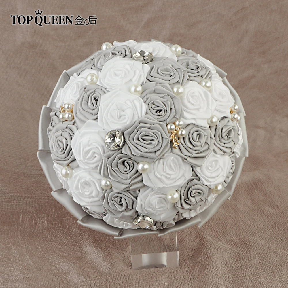 TOPQUEEN F6-DGR In Stock Stunning Wedding Flowers Bouquets Bridal Bouquets Artificial White Rose and Dark Gray Rose and Pearls
TOPQUEEN F6-DGR In Stock Stunning Wedding Flowers Bouquets Bridal Bouquets Artificial White Rose and Dark Gray Rose and Pearls