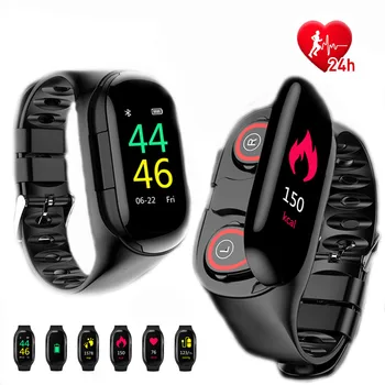 Wireless Earphones Bracelet Smart Watch M1 Heart Rate Monitoring Passmeter Smart Bluetooth Earphones Headset Android/IOS Earbuds
Wireless Earphones Bracelet Smart Watch M1 Heart Rate Monitoring Passmeter Smart Bluetooth Earphones Headset Android/IOS Earbuds