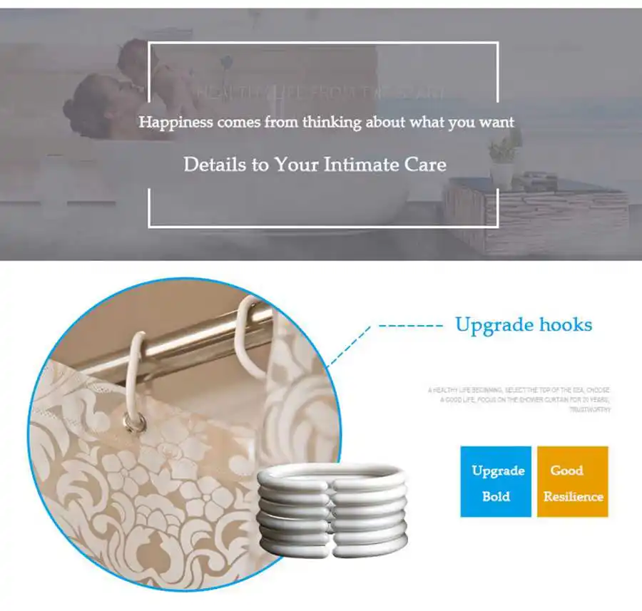 Thick Polyester Butterfly Printing Bath Curtian 5