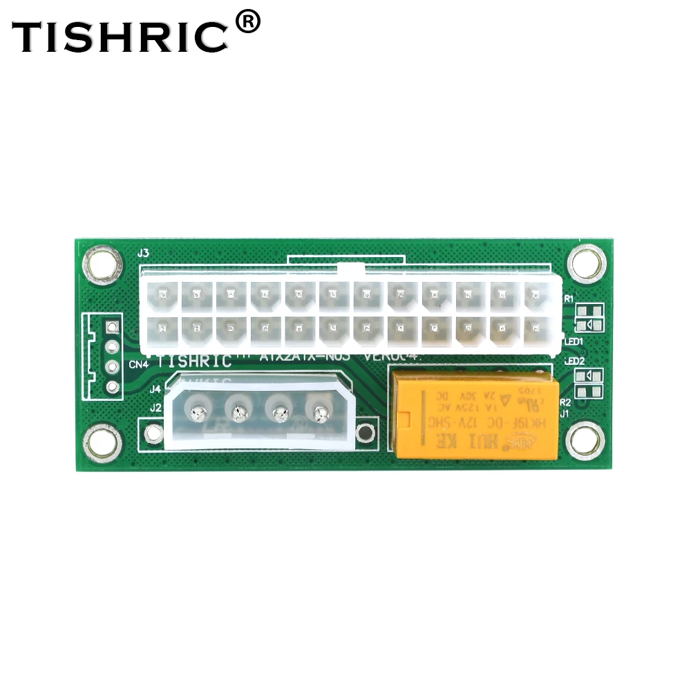 TISHRIC 10 шт. 2017 новейший ATX 24Pin к Molex 4Pin двойной блок питания синхронизация стартер