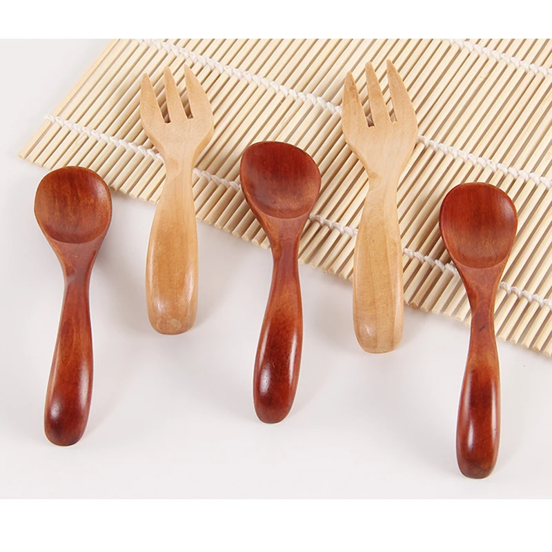 8cm Small Wooden Spoon fork Natural Wood Baby Feed Spoon Tea Coffee Condiment Salt Sugar Spoon Kid Ice cream Tableware Tool
8cm Small Wooden Spoon fork Natural Wood Baby Feed Spoon Tea Coffee Condiment Salt Sugar Spoon Kid Ice cream Tableware Tool