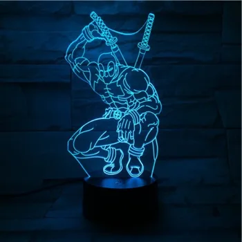 Cartoon Figure Deadpool Night Light USB LED 3D Decorative Table USB Lamp Multicolor Home Party Bedroom Children Nightlight Gifts 
Cartoon Figure Deadpool Night Light USB LED 3D Decorative Table USB Lamp Multicolor Home Party Bedroom Children Nightlight Gifts