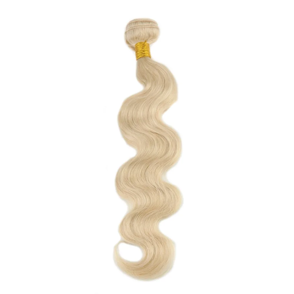 

Full Shine Hair Bundle 100% Remy Human Hair Weft Weave Extension Body Wave Blonde Hair Color #613 Brazilian Hair 100g Per Bundle