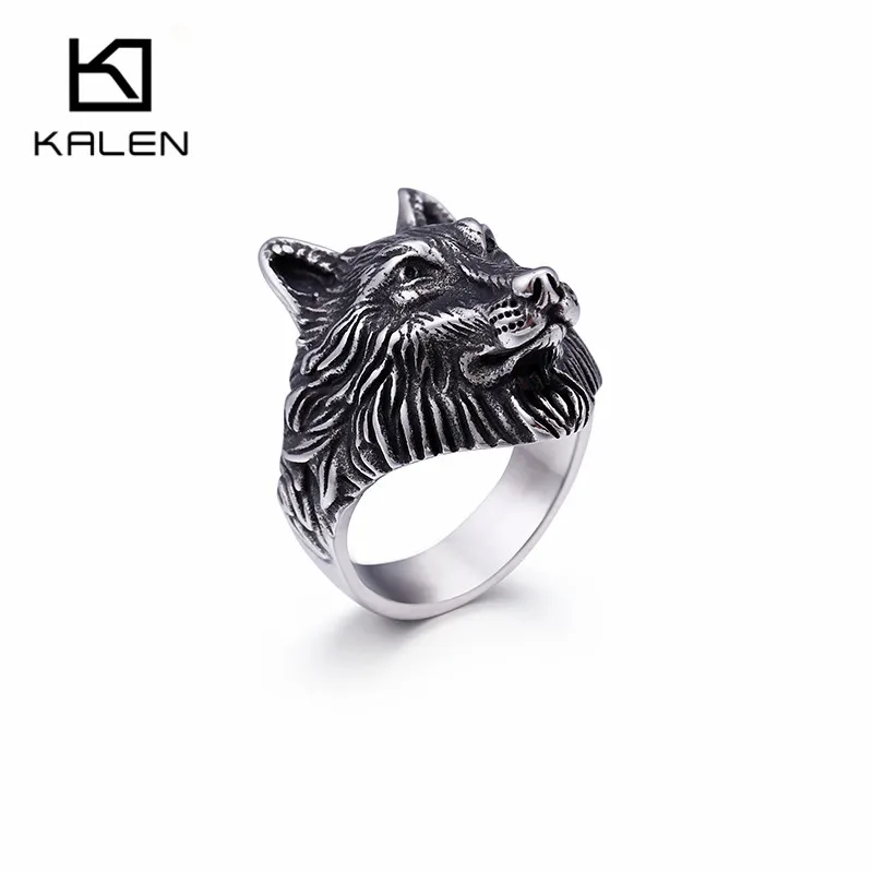 KALEN Punk Stainless Steel Wolf Rings For Men Size 8-12 Vintage Gold Animal Viking Norse Wolf Finger Rings Gothic Biker Jewelry
KALEN Punk Stainless Steel Wolf Rings For Men Size 8-12 Vintage Gold Animal Viking Norse Wolf Finger Rings Gothic Biker Jewelry
