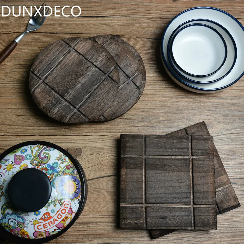 DUNXDECO Table Placemat Wood Plate Pad Hot Insulation Tea Cup Pot Mat Set Vintage Rustic Artistic Desk Accessories Decor 2PC
DUNXDECO Table Placemat Wood Plate Pad Hot Insulation Tea Cup Pot Mat Set Vintage Rustic Artistic Desk Accessories Decor 2PC