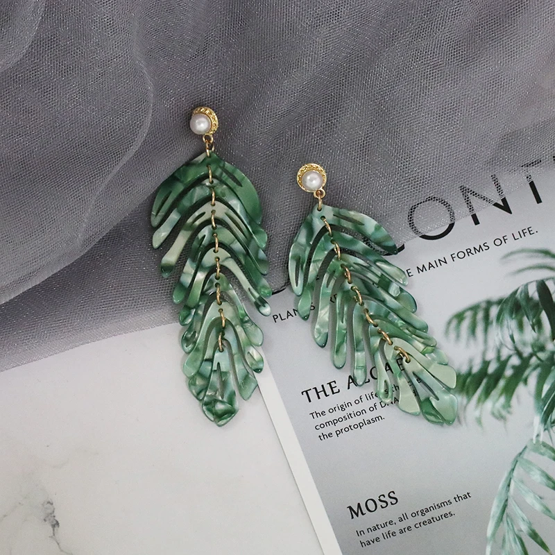 New Handmade Za acrylic earrings 2019 Fashion long dangle resin green leaves earrings for women party jewelry accessories
New Handmade Za acrylic earrings 2019 Fashion long dangle resin green leaves earrings for women party jewelry accessories
