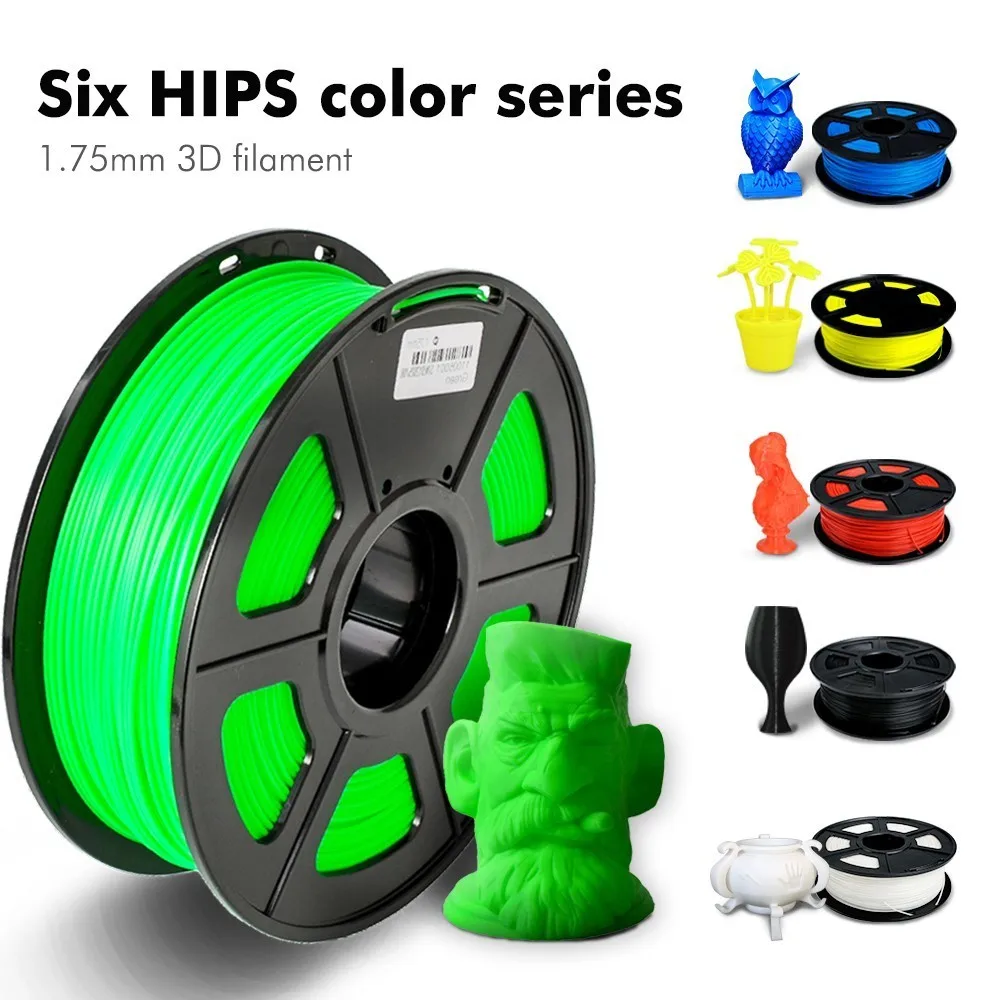 

1.75mm HIPS Filament Low Shrinkage Stable Printing Filament 1KG With Spool Support ABS Filament 100% No Bubble Consumable