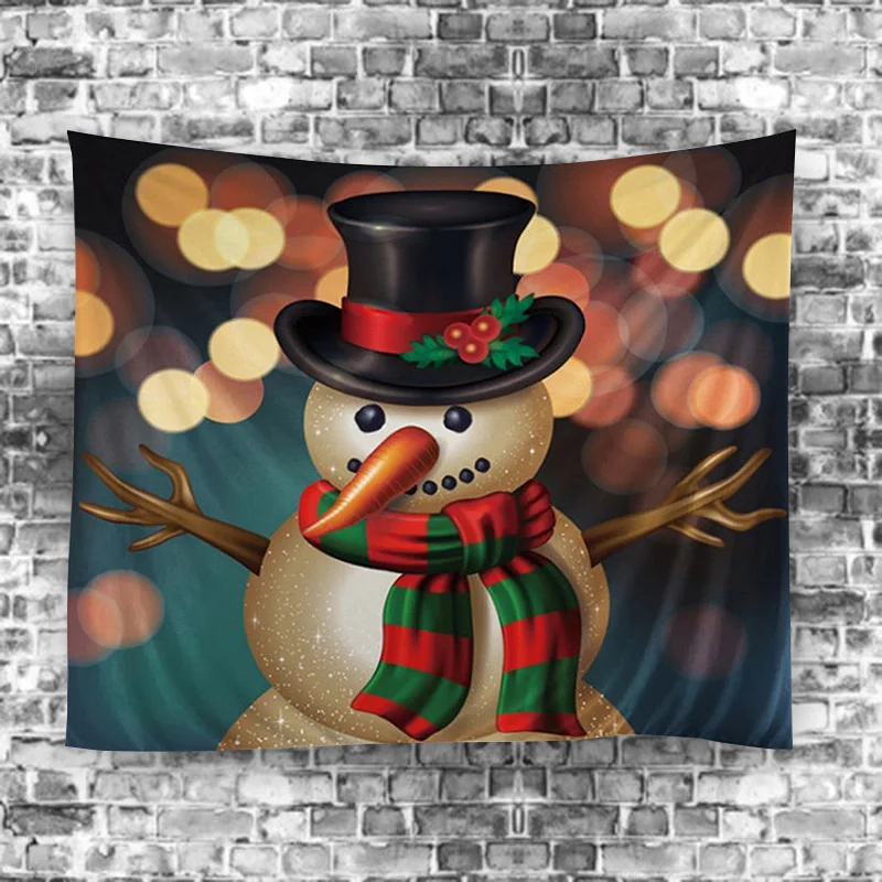 

1 x Christmas theme Snowman Wall Hanging Tapestry Indian Wall Art Decor New
