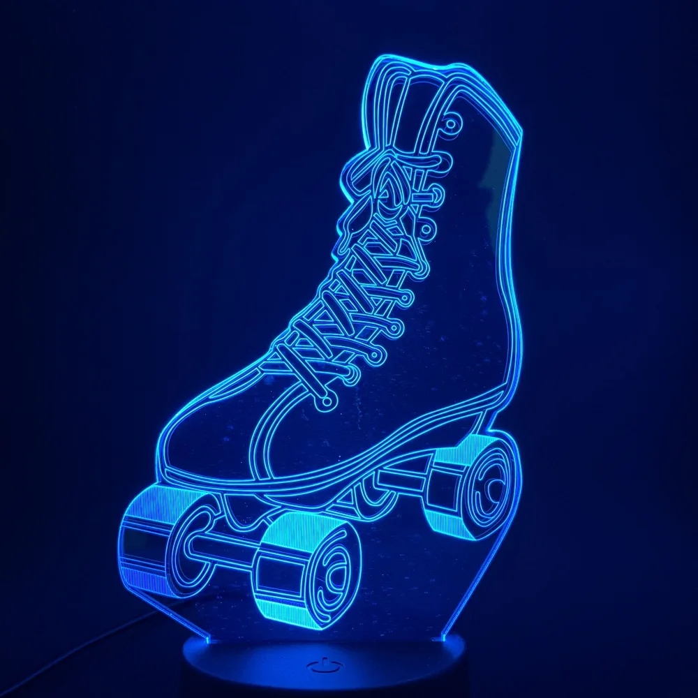 3d Led Night Light Roller Skates Touch Switch Color Changing for Home Room Decor Atmosphere Kids Child Girl Bedside Desk Lamp
3d Led Night Light Roller Skates Touch Switch Color Changing for Home Room Decor Atmosphere Kids Child Girl Bedside Desk Lamp