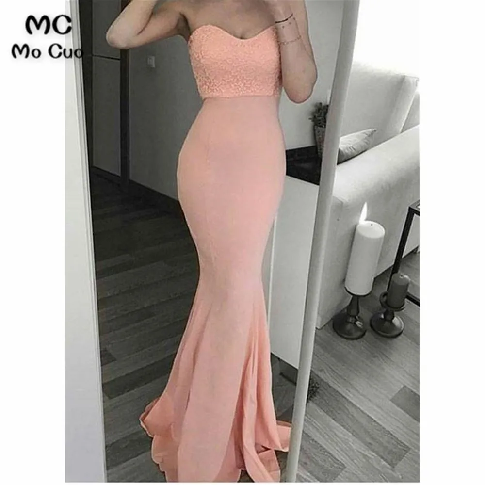 Mermaid Prom Dresses with Lace Sweetheart Sleeveless Sweep Train Elastic Satin Evening Gown Prom Dress for women Custom Made
Mermaid Prom Dresses with Lace Sweetheart Sleeveless Sweep Train Elastic Satin Evening Gown Prom Dress for women Custom Made