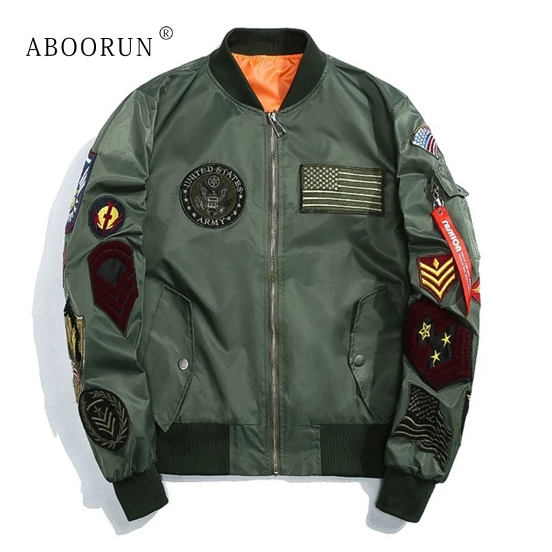 ABOORUN 2018 New Spring US MA-1 Bomber Jackets Korean Mens Slim Baseball Coat with Patches Army Windbreaker Jackets YC1022
ABOORUN 2018 New Spring US MA-1 Bomber Jackets Korean Mens Slim Baseball Coat with Patches Army Windbreaker Jackets YC1022