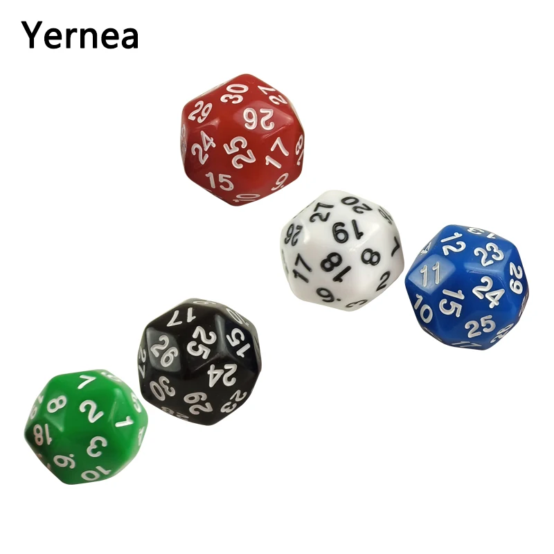 Yernea High-quality Multifaceted Dice Set 5Pcs D30 Rounded Corners Polyhedron Digital Dice Dungeons and Dragons Games Dice
Yernea High-quality Multifaceted Dice Set 5Pcs D30 Rounded Corners Polyhedron Digital Dice Dungeons and Dragons Games Dice