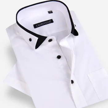 Men's Unique Double-collar Short Sleeve Solid Dress Shirts Single Patch Pocket Smart Casual Standard-fit Cotton Thin Shirt
Men's Unique Double-collar Short Sleeve Solid Dress Shirts Single Patch Pocket Smart Casual Standard-fit Cotton Thin Shirt