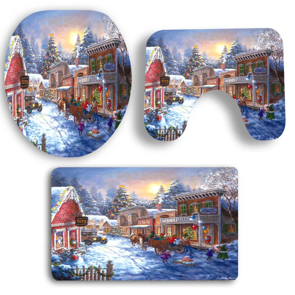 HOT SALE Christmas Elk Bathroom Base Carpet + Cover Toilet Cover + Bathroom Mat Set Household Toilet Three-piece Set
HOT SALE Christmas Elk Bathroom Base Carpet + Cover Toilet Cover + Bathroom Mat Set Household Toilet Three-piece Set