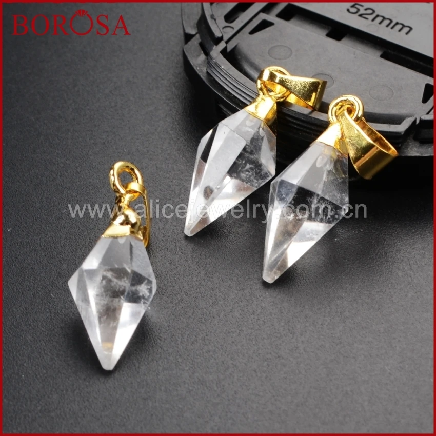 BOROSA White Quartz Faceted Pyramid Gold Pendant Beads,Fashion Drusy Natural Quartz Pendant for Wholesale Jewelry WX058
BOROSA White Quartz Faceted Pyramid Gold Pendant Beads,Fashion Drusy Natural Quartz Pendant for Wholesale Jewelry WX058