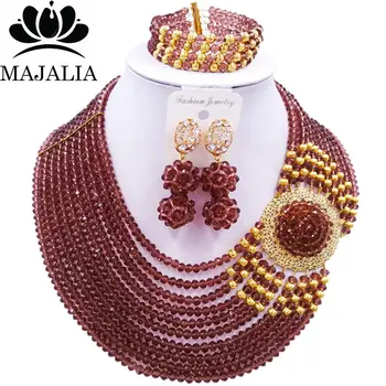 Majalia Fashion Nigeria Wedding African Beads Jewelry Set Dark purple Crystal Necklace Bridal Jewelry Sets Free Shipping 10KP008
Majalia Fashion Nigeria Wedding African Beads Jewelry Set Dark purple Crystal Necklace Bridal Jewelry Sets Free Shipping 10KP008