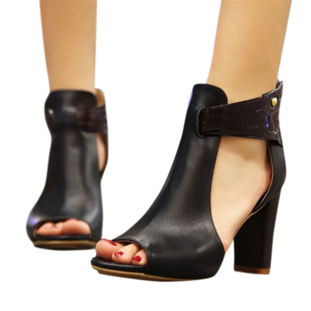 YOUYEDIAN Womens Fish Mouth High Heel Zipper Sandals Leather Short Boots Single sapato feminino salto alto bico redondo # G30
YOUYEDIAN Womens Fish Mouth High Heel Zipper Sandals Leather Short Boots Single sapato feminino salto alto bico redondo # G30