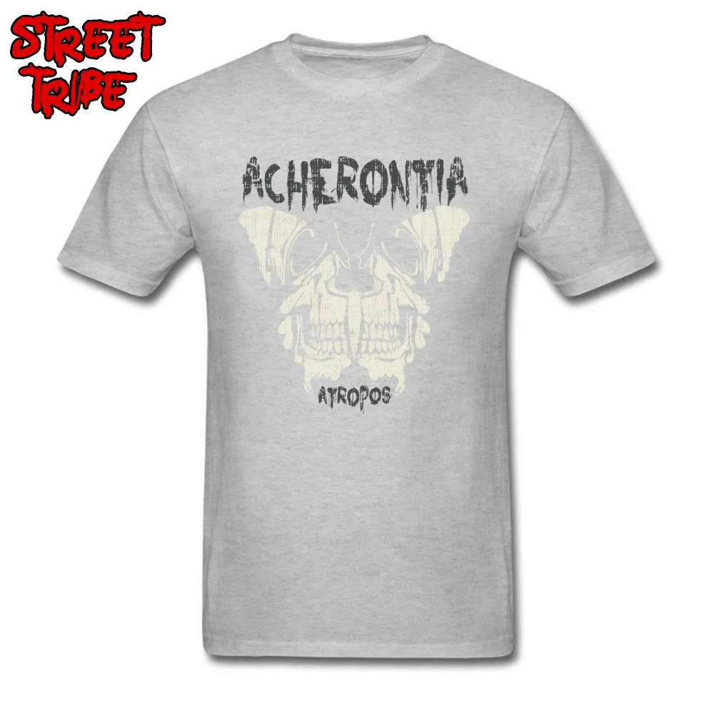 Custom Slim Fit Comics Short Sleeve Summer Tops & Tees New Design Round Collar 100% Cotton Fabric Clothing Shirt Men's T Shirts Deaths head Hawk moth Womens grey