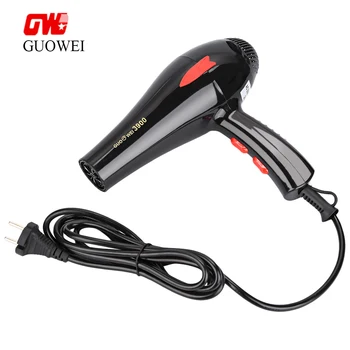 

Guowei GW-3900 Powerful Electric Portable Traveller Compact 000W Hot/cold Air 4 Gears Salon Hair Dryer with 3 Nozzles Z30