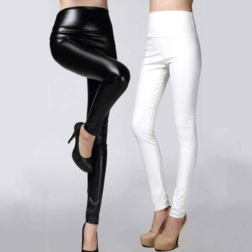 2019 Women Leather Pants thin spring autumn high waist Slim elastic PU pencil pants for woman black white
2019 Women Leather Pants thin spring autumn high waist Slim elastic PU pencil pants for woman black white