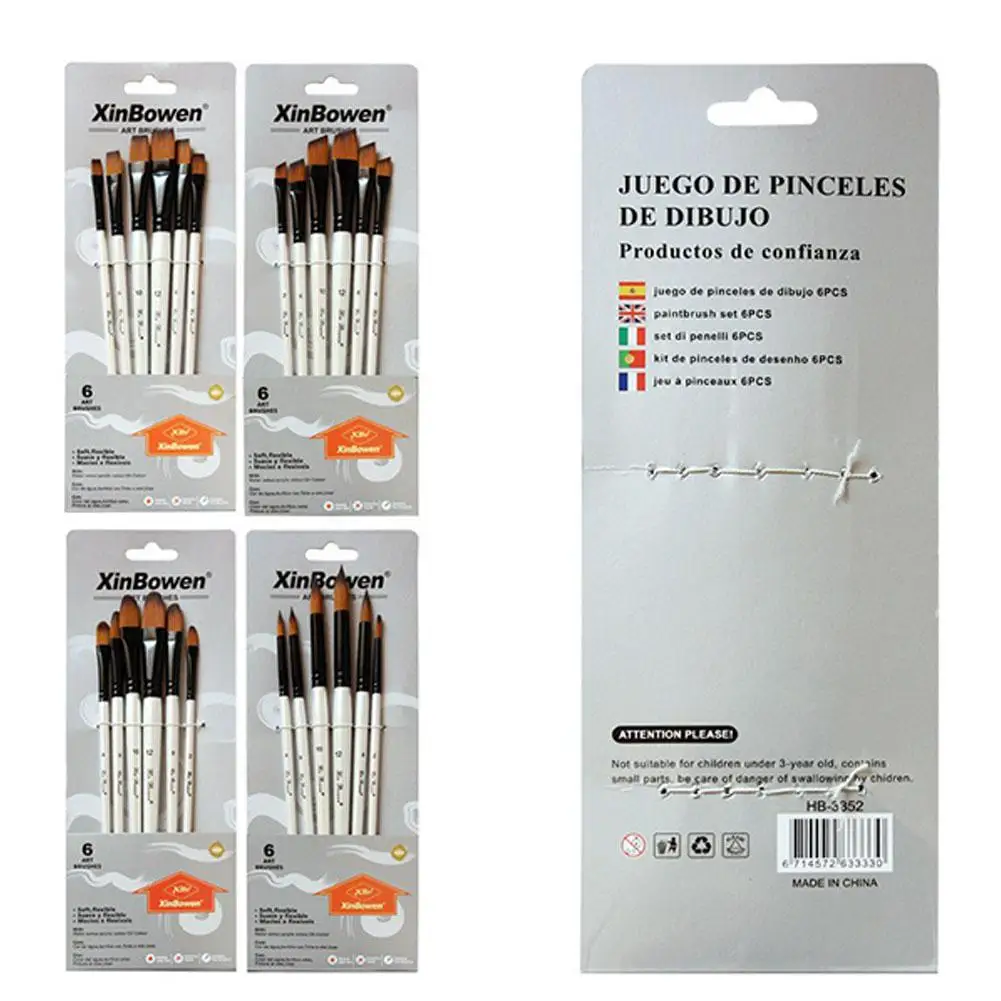 6PCS/Set Double-colour Nylon Ink Brush Paint Art Brushes for Drawing Gouache Oil Painting Brush Art Supplies r20
6PCS/Set Double-colour Nylon Ink Brush Paint Art Brushes for Drawing Gouache Oil Painting Brush Art Supplies r20