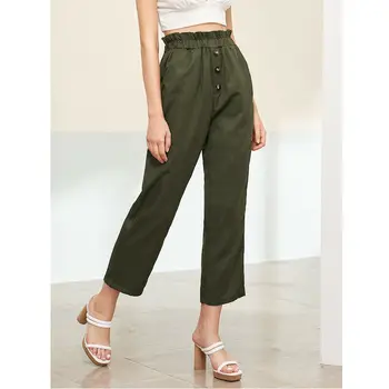 Newly Women Summer Loose Buttons Casual High Waist Frill Elastic Waist Summer Front Straight Leg Crop Pants
Newly Women Summer Loose Buttons Casual High Waist Frill Elastic Waist Summer Front Straight Leg Crop Pants