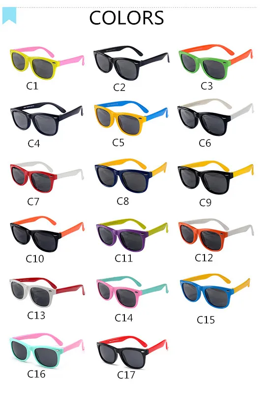 ALIKIAI Girls Sunglasses Kids Sun glasses Children Glasses Polarized Lenses Girls Boys Silicone UV400 Child Mirror Baby Eyewear