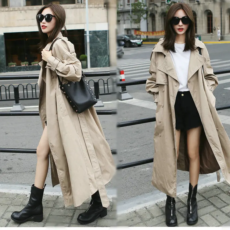 Spring and Autumn Korean Chic Double Button Trench Coats Lantern Sleeve Over Knee Women Fashion Comfortable Loose Trench Outdoor
Spring and Autumn Korean Chic Double Button Trench Coats Lantern Sleeve Over Knee Women Fashion Comfortable Loose Trench Outdoor